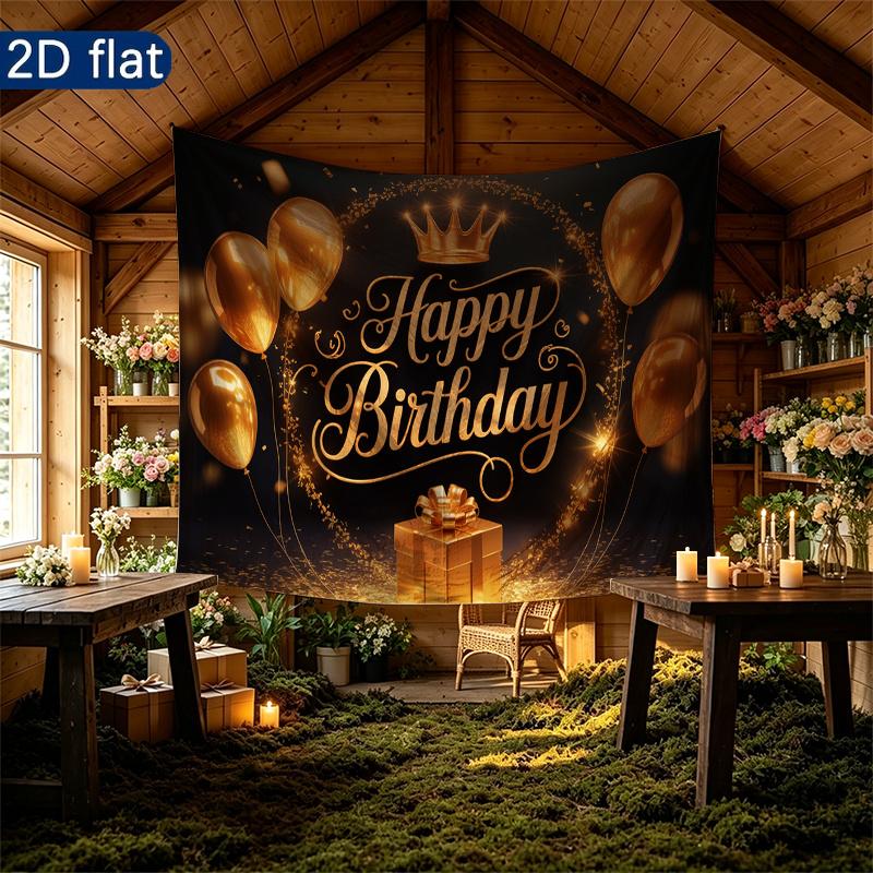 Party Backdrop Birthday Balloon Crown Photo Booth Background Front Door Decor