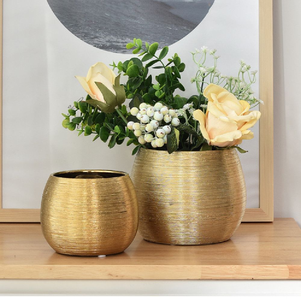 Room Ornaments Plant Vase Morden Gold Ceramic Art Vase Ceramic Vase