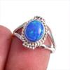 Кольцо из чистого серебра 925 пробы с натуральным эфиопским опалом ручной работы S.7 p3s82