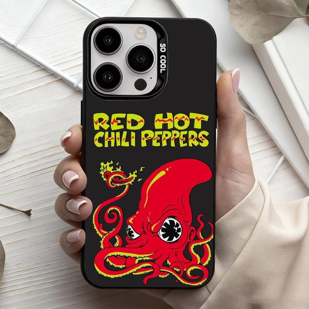 Незабываемый чехол для телефона с изображением группы Red Hot Chili P-Peppers для iPhone 17, 16, 15, 14, 13, 12, 11 Plus, Pro Max, Черный, Конфетный, Посеребренный