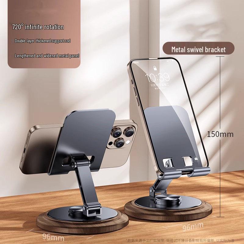 Wood Grain All-Metal Phone & Tablet Stand - Universal Holder for TV Show Watching, Custom Logo