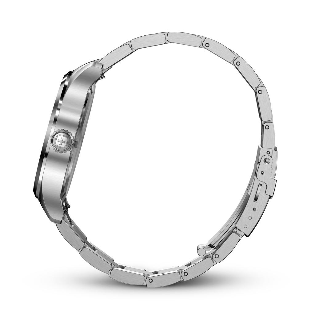 Часы WENGER TERRAGRAPH Корпус из нержавеющей стали Черный циферблат Браслет из нержавеющей стали Кварцевые 100 м Водонепроницаемость Подарочные Аналоговые Мужские (316L) [] 01.0541.122