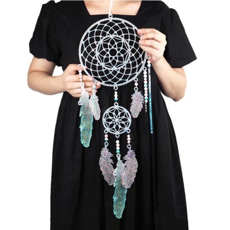 Dreamcatcher Wind Chimes Handmade DIY Epoxy Resin Crystal Epoxy Wall Decoration Home Decoration Mirror Silicone Mold