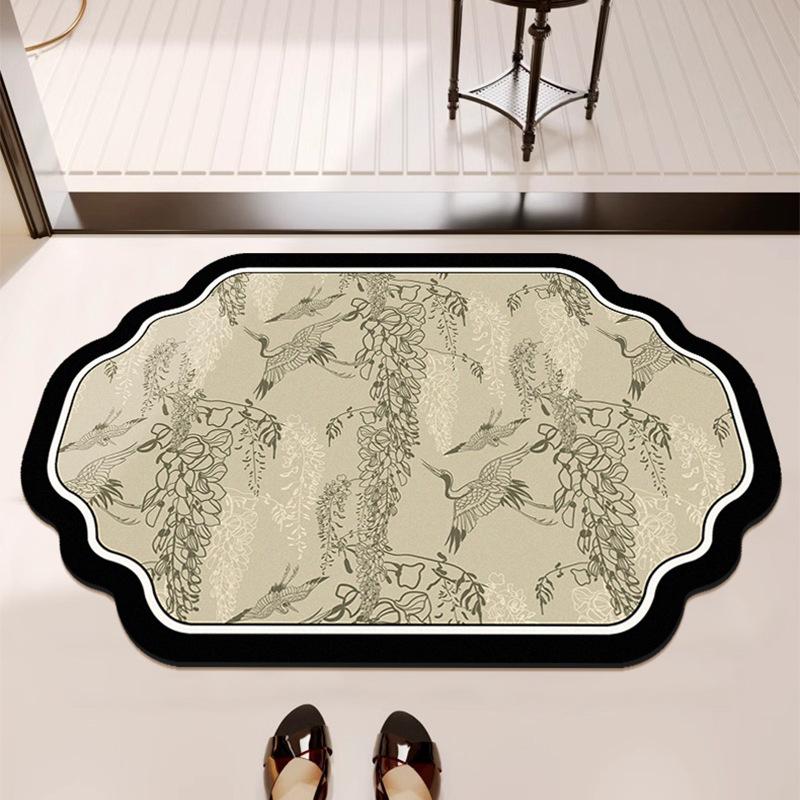 Новый впитывающий коврик для ванной в китайском стиле, противоскользящий коврик для ног, высококачественный коврик для ванной комнаты с диатомовой грязью специальной формы