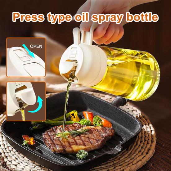 470 мл распылитель масла 2 в 1 прозрачный толстый герметичный большой емкости эргономичная ручка диспенсер для оливкового масла бутылка распылительная насадка пищевой класс