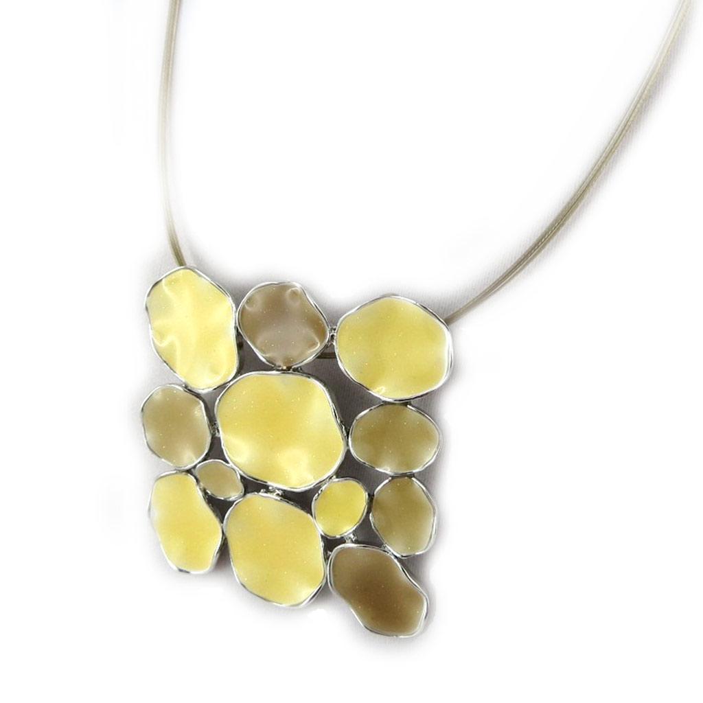 Les Trésors De Lily [E0402] - Дизайнерское колье «Мимозы», бежевое