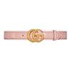 Кожаный ремень Gucci Marmont с пряжкой двойное G, женский, розовый 400593-UM8IG-5909