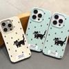 Кот-тюльпан для iPhone17 ProMax кожаный узор защитный чехол для мобильного телефона 17/16/15 большое отверстие милый