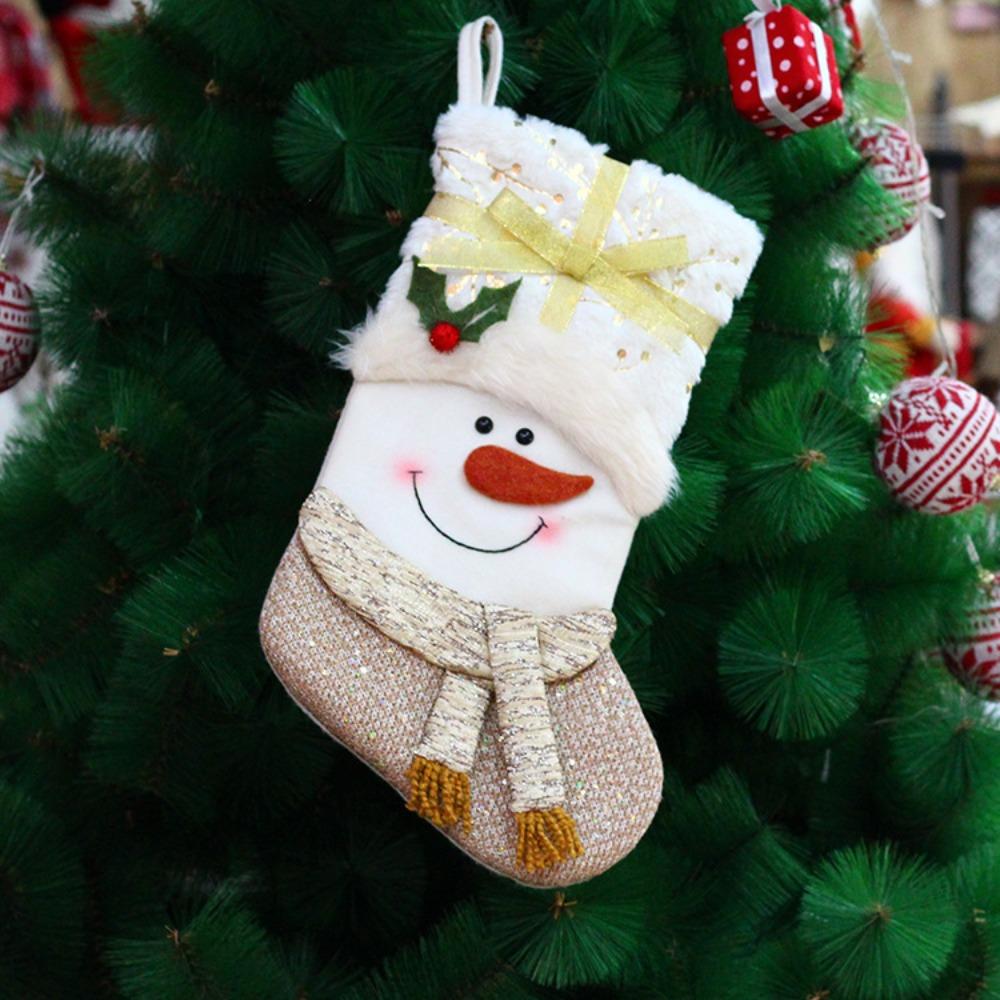 Hanging Christmas Socks Santa Claus Xmas Tree Ornament Gift Creative Christmas Candy Bag Party