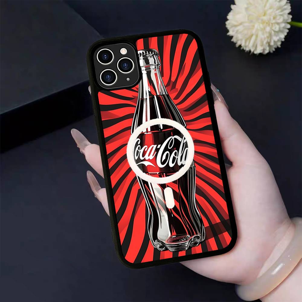 Hot C-Coca Drinks C-Cola For Magsafe Magnetic Phone Case Wireless PC+TPU For IPhone 11 12 13 14 15 16 17 Pro Max Plus