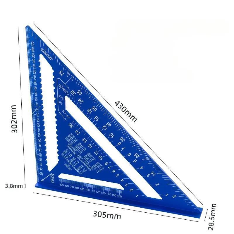 Woodworking Aluminum Alloy Triangle Gauges High Precision Marker Angle Ruler Measuring Gauging Tools