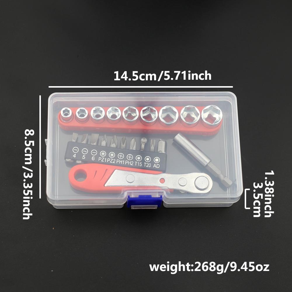 22 In 1 Dual-purpose Wrench, Ratchet Screwdriver, Positive and Negative Hexagonal Plum Blossom Multifunctional Maintenance Screwdriver Tool