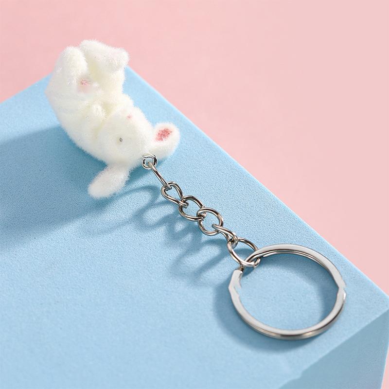 Милый мультяшный трехмерный брелок в виде щенка-кролика, брелок для ключей, новинка, креативный рюкзак, украшения, аксессуары, подарки