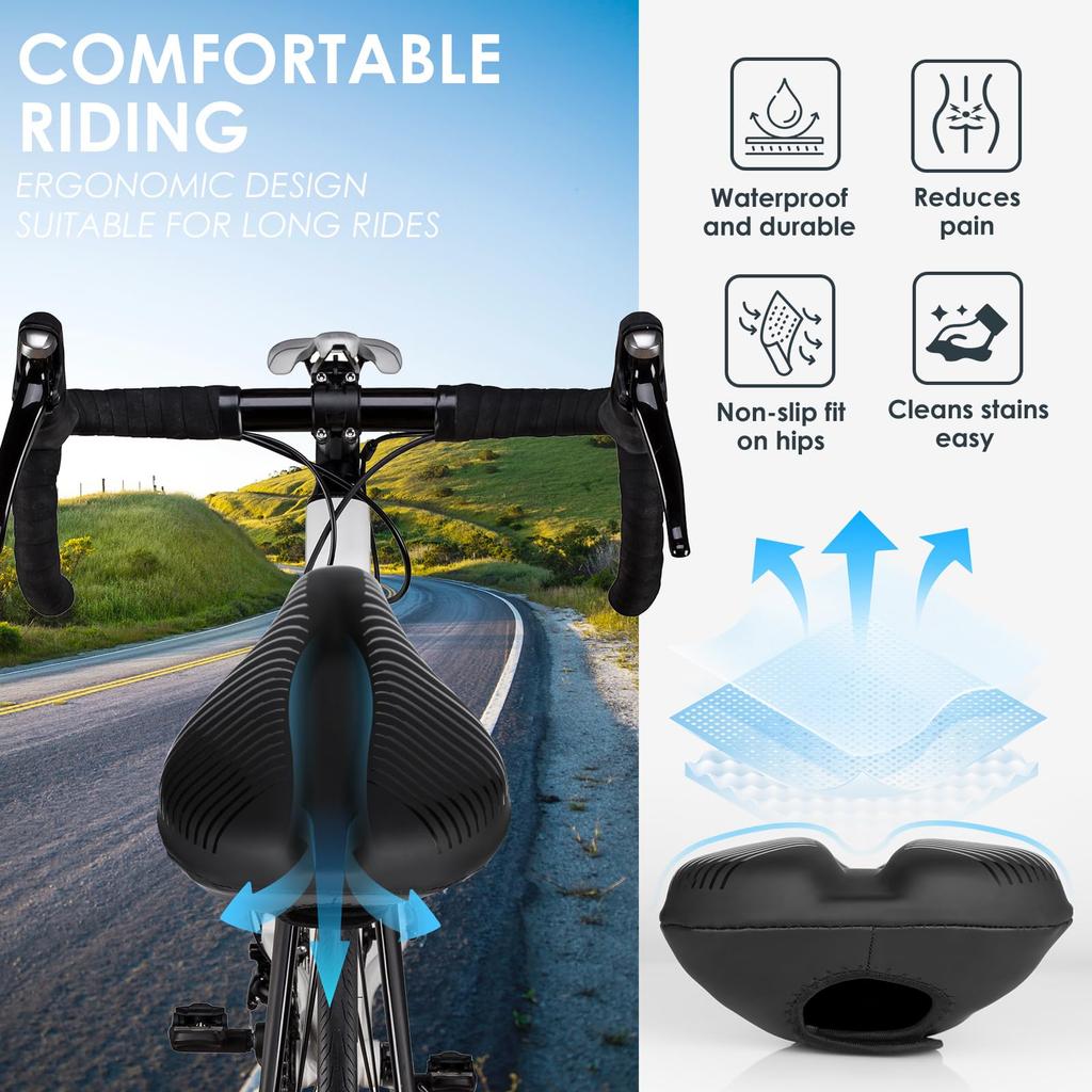 Simpeak Bicycle Saddle Cover, Super Comfortable, Gel Cushion, 3 Layer