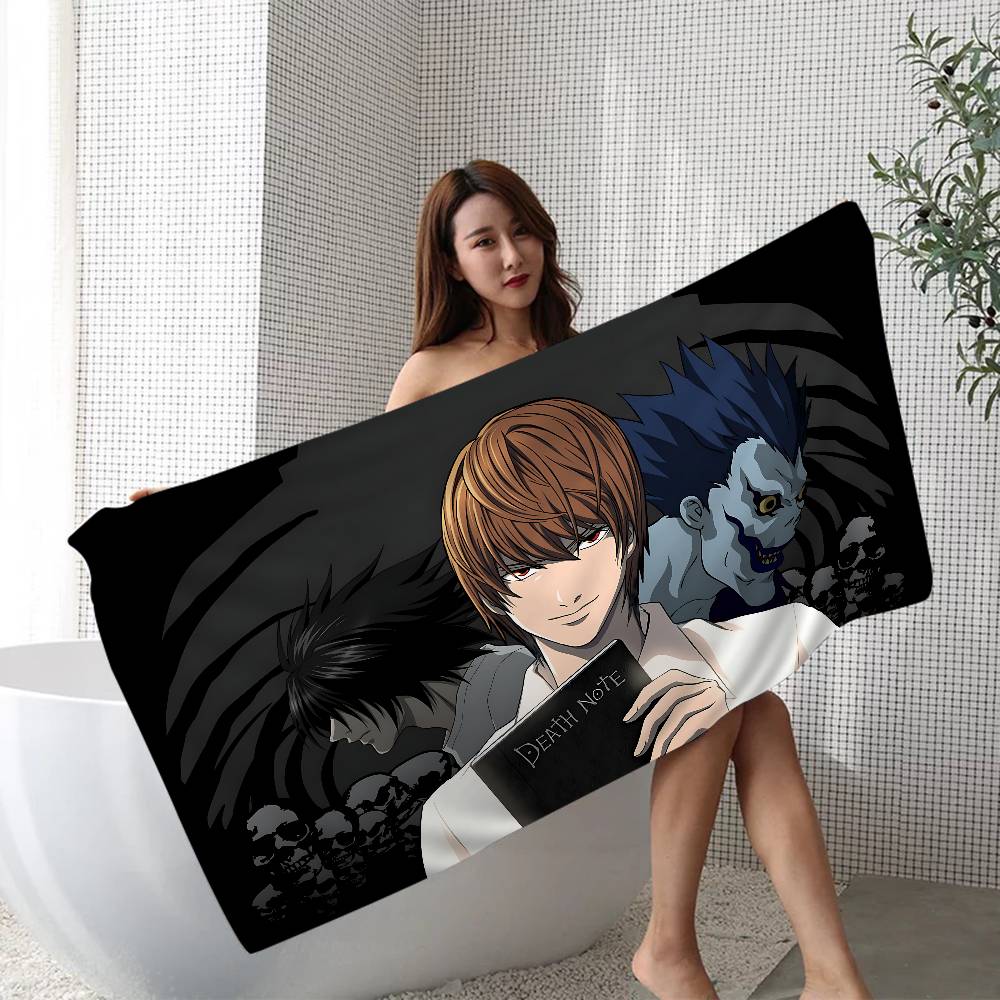 Hot Anime D-Death N-Notes Anime Beach Swimming Towel Soft Absorbent Washcloth Children's Gifts For Kids Travel Camping Gym