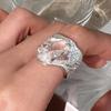 BF CLUB Серебряное кольцо 925 пробы для женщин Большой камень Простое Открытое Винтажное Ручная работа Кольцо Аллергия Для вечеринки Подарок на день рождения
