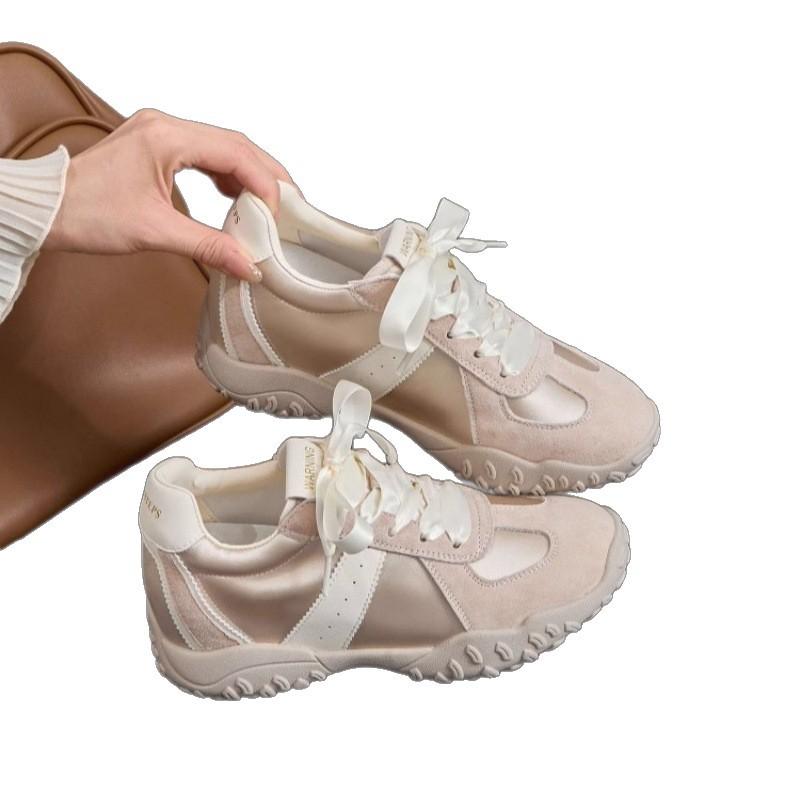 7Cm Inner Height Increase Ballet Training Shoes Women'S Shoes Summer Satin Platform Sports Casual Forrest Gump Shoes