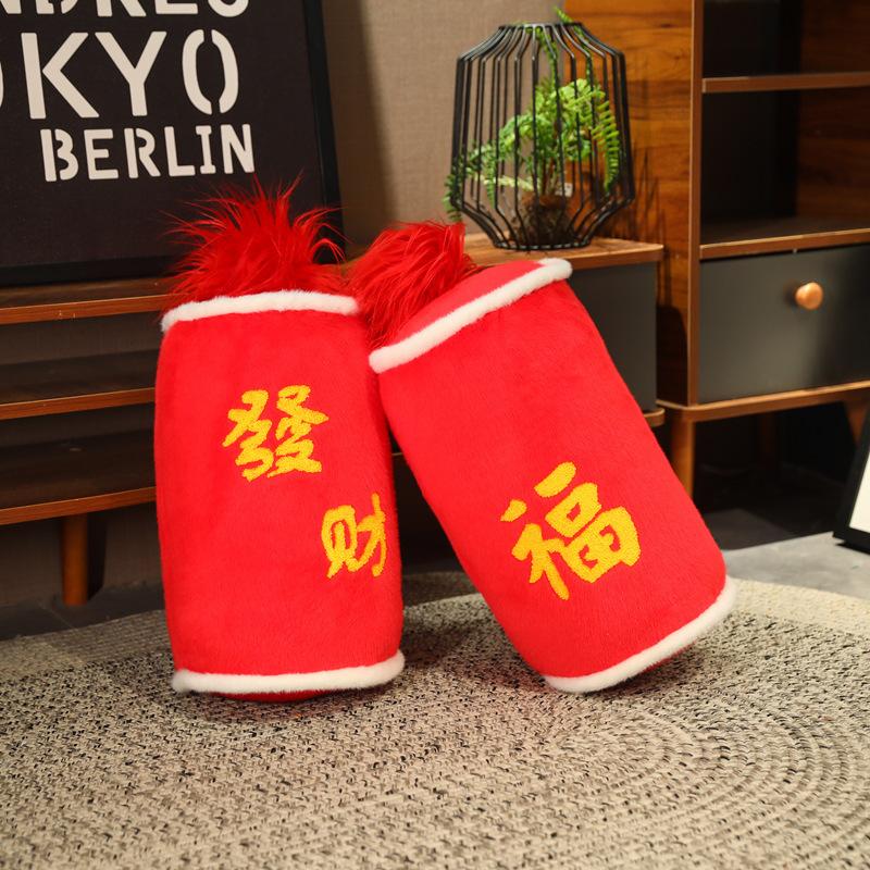 Красная подушка-петарда, имитация, Новогодний фейерверк, Плюшевые игрушки, Праздничная подушка, Игрушки, Украшения для дивана в гостиной