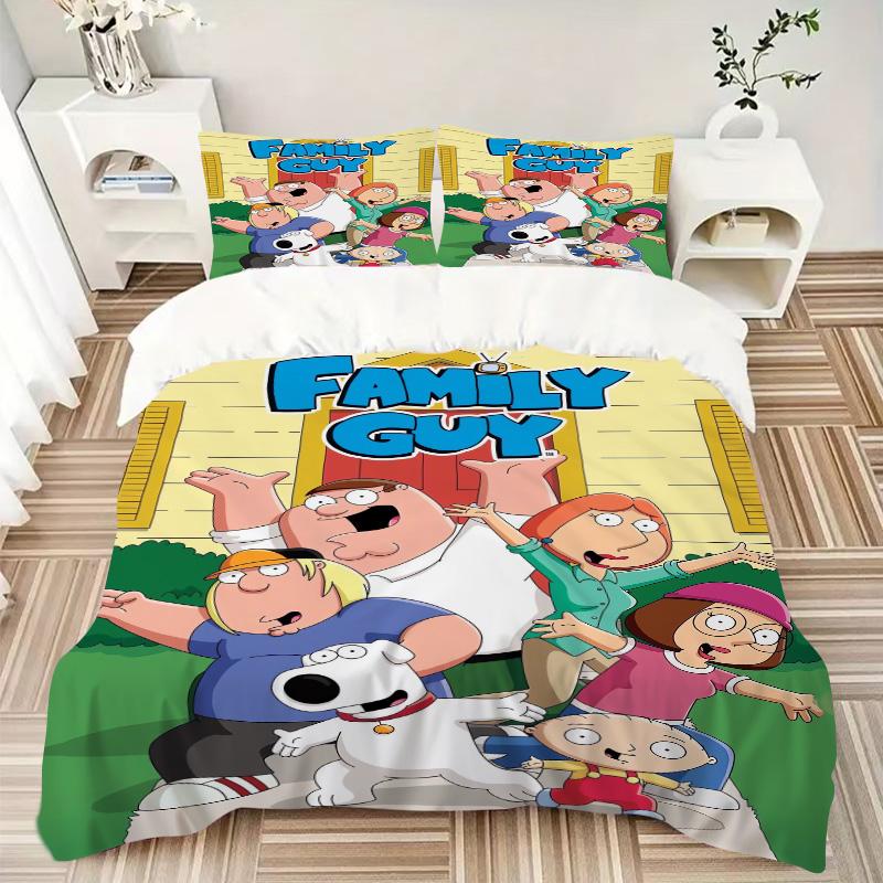 Family Guy Adventure Print 3Pcs Bedding Setduvet Cover With 2 Bedropillowcase Home Birthday Gift