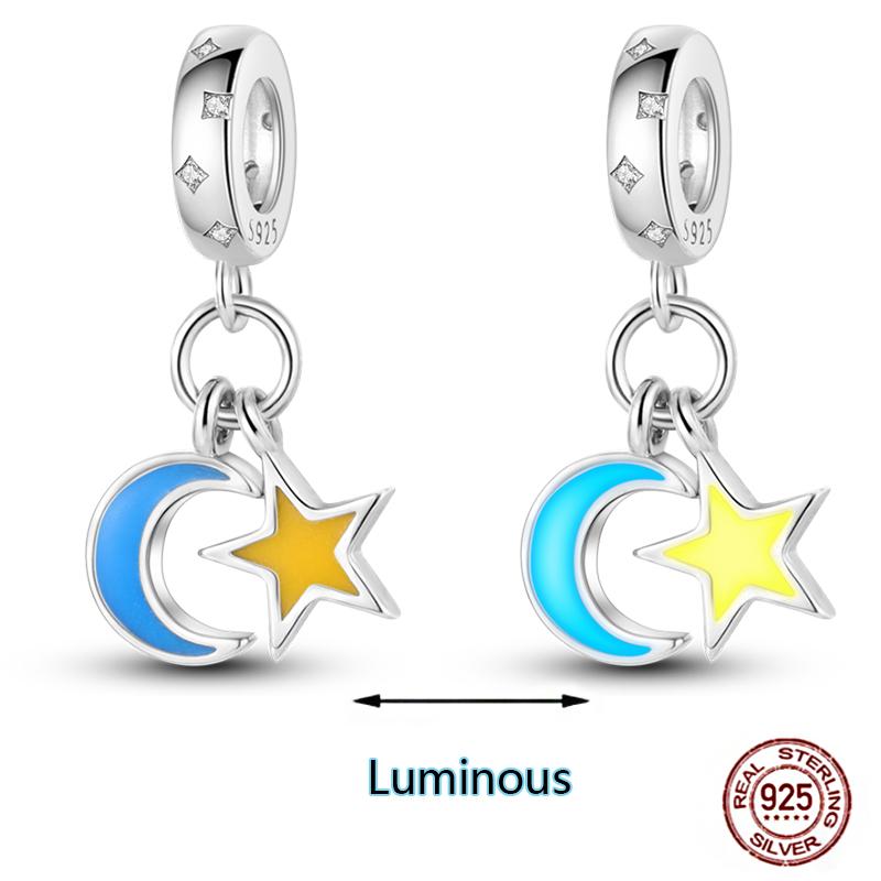 Shining Luminous Firefly Charms Copper Bulb Octopus Jellyfish Bee Fit Dangle Original Bracelets Glow Beads Women Diy Jewelry