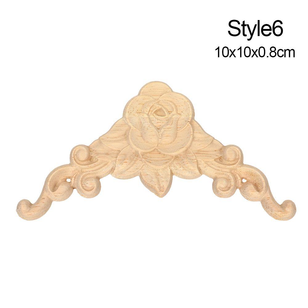 Наклейки Аппликации Аппликация из цельного дерева Угловой цветок Резьба по дереву Мебельная наклейка Деревянная аппликация