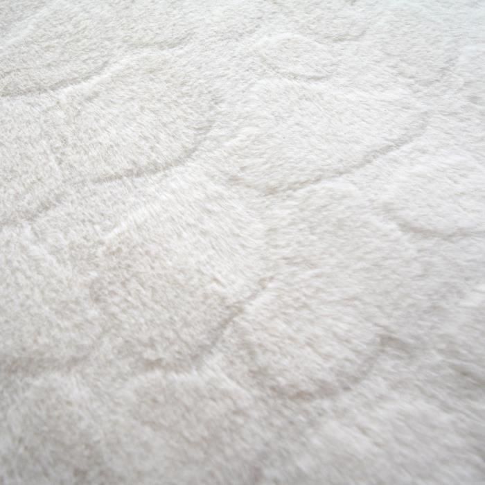 Tapis salon à relief galet extra-doux blanc 160x230