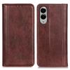 Samsung Galaxy S25 Edge Split Leather Flip Case, Brown