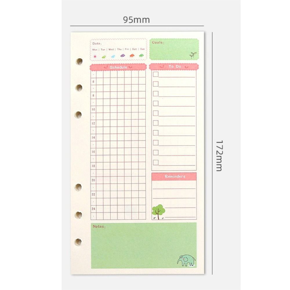 6 отверстий спиральная папка внутренняя страница список дел индекс внутренняя страница канцелярская бумага школьный офис