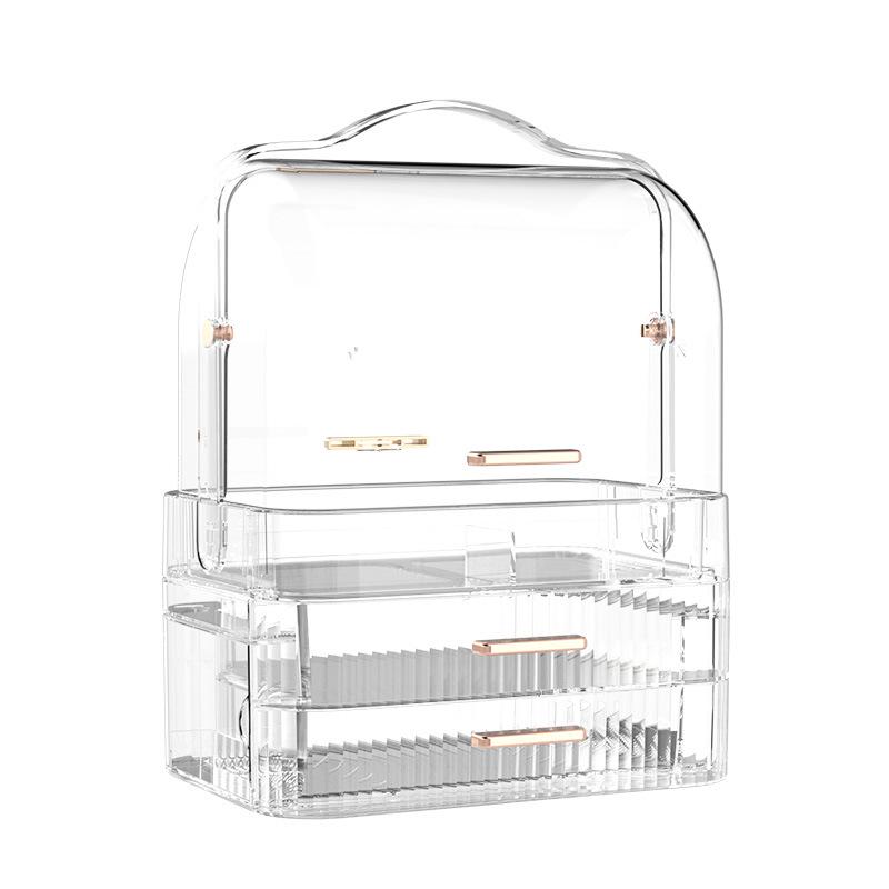 Прозрачный ящик для хранения средств по уходу за кожей и косметики для ванной комнаты