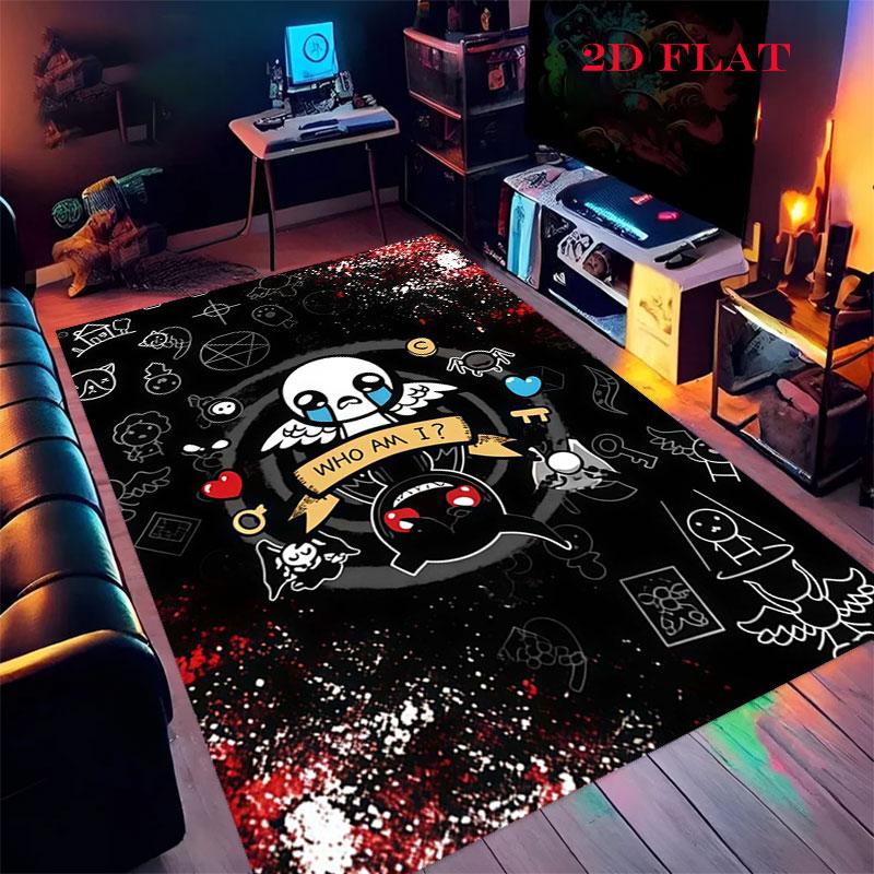 Ковер 'The Binding of Isaac' в стиле хоррор-мультфильма для гостиной, спальни, дома, украшение дивана, нескользящий коврик для игр детей