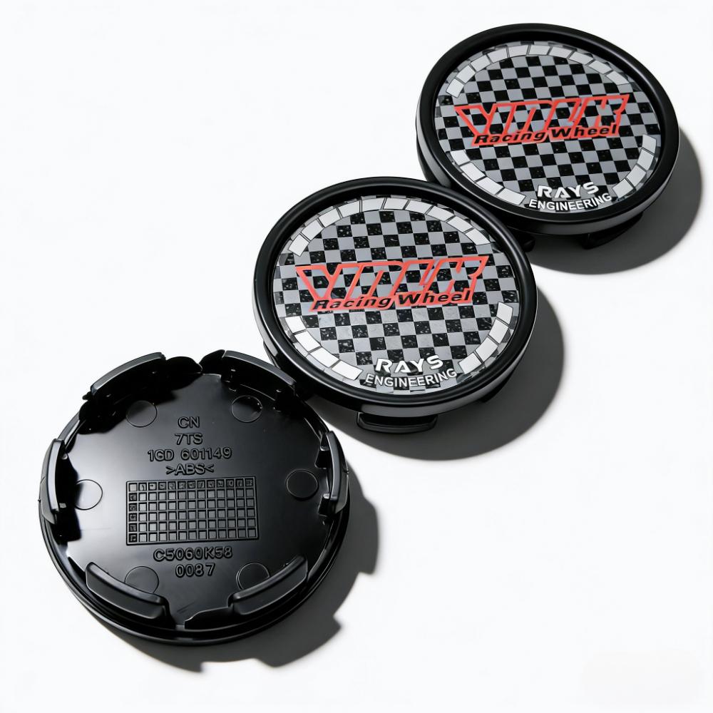 4pcs 58mm 53mm Car Wheel Center Caps With Volk Rays Logo Emblem Badge Wheel Hubcap Rim Center Dust Cover Replace Hub Accessories