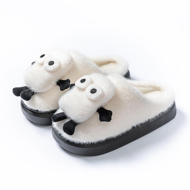 Модные черные пушистые тапочки унисекс зимние сохраняющие тепло плюшевые тапочки для мужчин домашние удобные мультяшные пушистые туфли для женщин