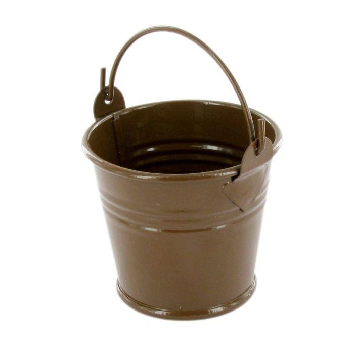 Seau en métal chocolat Ø 6,5 cm x H 6,2 cm