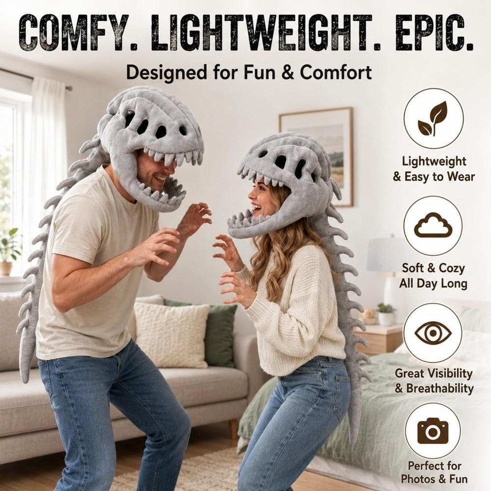 Stuffed Plush Dinosaur Skeleton Costume Dinosaur Skeleton Outfit Dress-up Accessories
