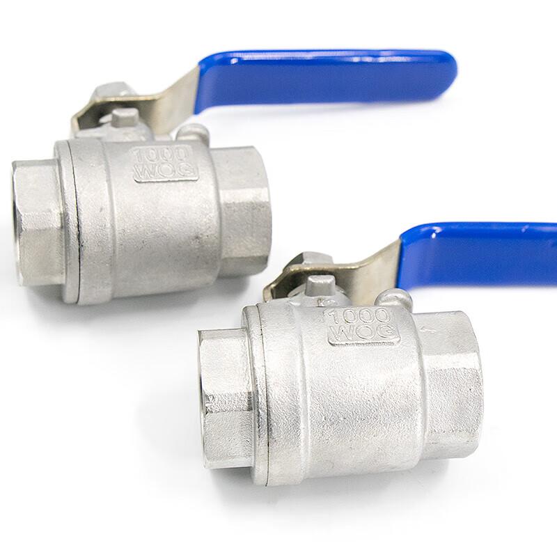 HSDIC 304 Stainless Steel Manual Two-Piece Ball Valve, Internal Thread