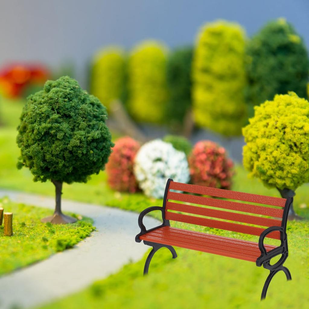 OUNONA Миниатюрная скамейка для парка, модель 3,66 x 2,24 x 1,77 дюйма, ручная работа, настольное украшение, мини-мебель, аксессуар для кукольного домика, маленькая садовая скамейка