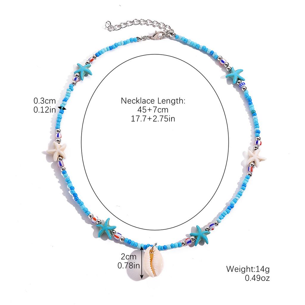Ожерелье для женщин Ювелирные изделия Океан Богемное ожерелье Отпускная звезда Натуральная ракушка Бусины Ключица Цепочка Ожерелье Элегантное ожерелье для нее