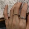 925 Silver-Plated Irregular Plain Ring for Women - Korean Simple & Trendy Design, Non-Fading