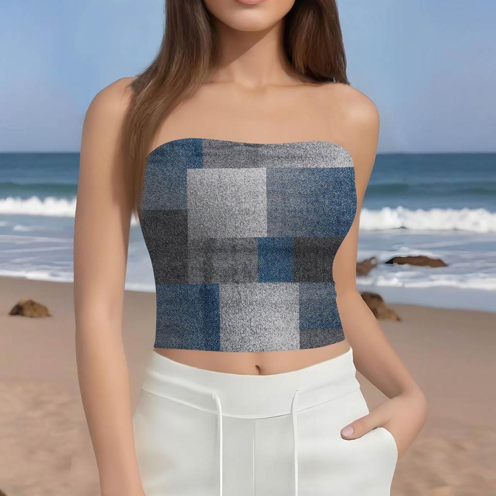 Crop Tops For Women Sexy Cami Tank Summer Tube Sleeveless Printed Camisole Shirt Vest