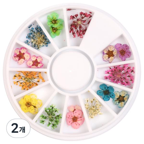 May Brown Fresh Flower Nail Glitter M02161, Mixed Colors, 2 Pieces
