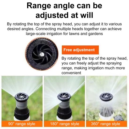 Lawn Sprinkler with Spike Base Ground Insert Water Sprinkler Adjustable Garden Sprinkler for Yard Patio Lawn Grass Irrigation