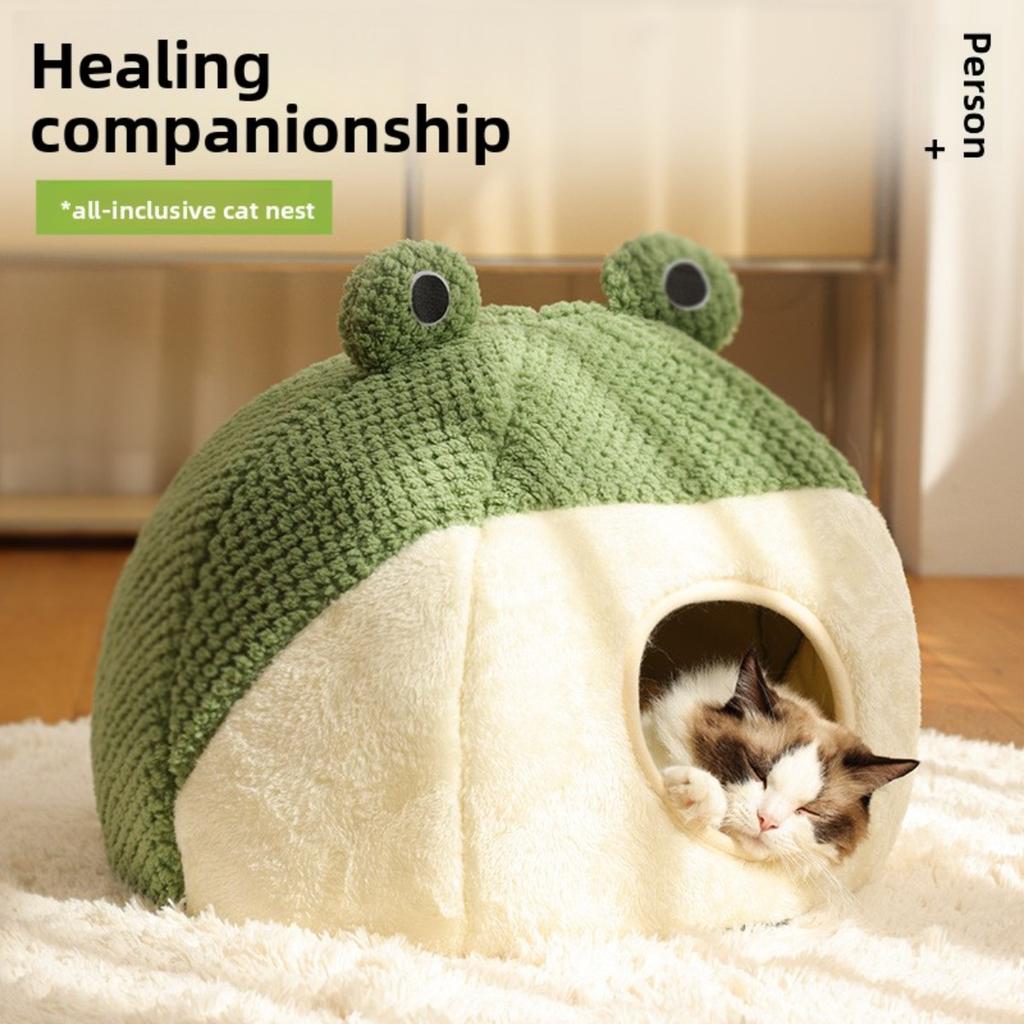 Теплый матрас для собаки, Удобная и мягкая кровать для кошки в стиле лягушки, Подходит для маленьких кошек