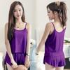 Women's Plus Size Summer Pajama Set: Simple Camisole Vest and Loose Shorts Two-Piece