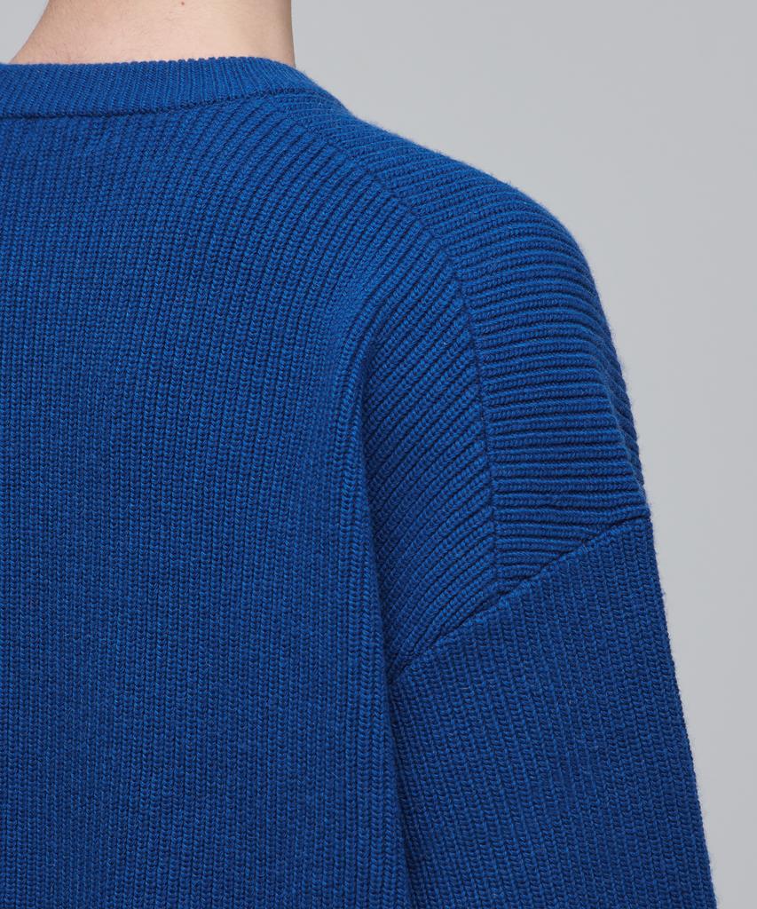MUSINSA STANDARD Oversized Ribbed Crew Neck Knit [Blue]