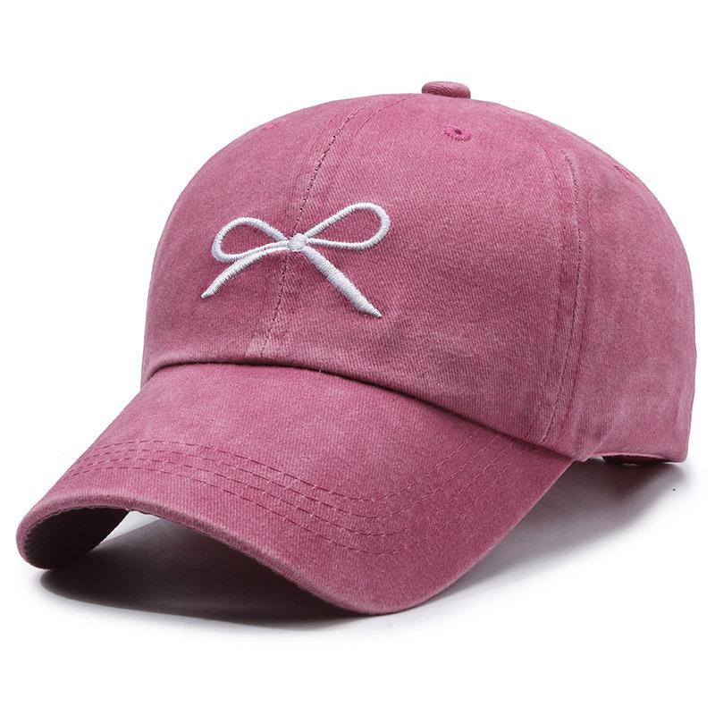 Hat Embroidery Bow Cap Soft Top Tide Face Small Spring and Autumn Outdoor Sunshade Baseball Cap
