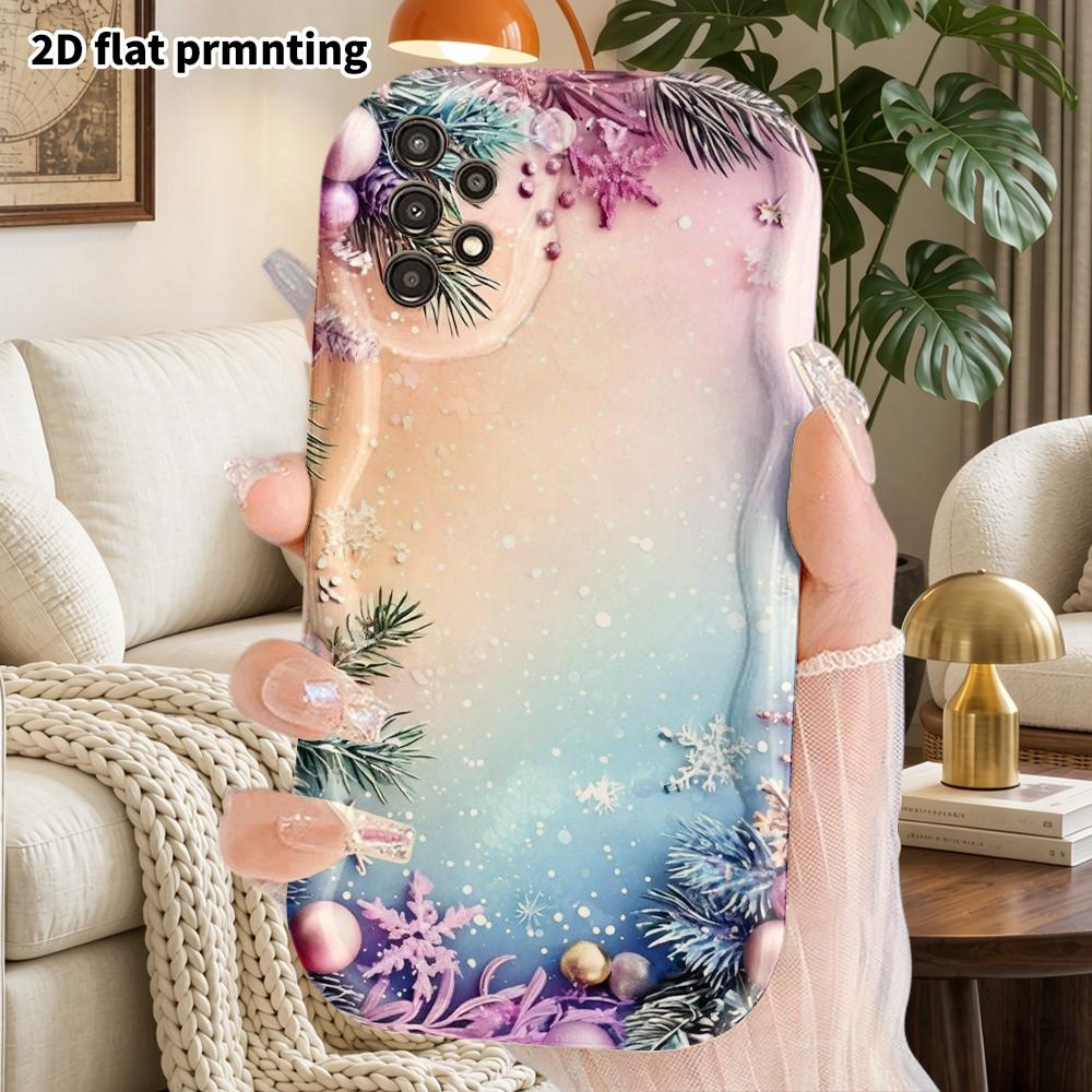 Phone Case: 2D Flat Samsung Galaxy A34 A35 M05 M06 S20 S22 S21 FE Plus 5G Protective Case, Couples Style, Gradient Christmas, Christmas and Halloween
