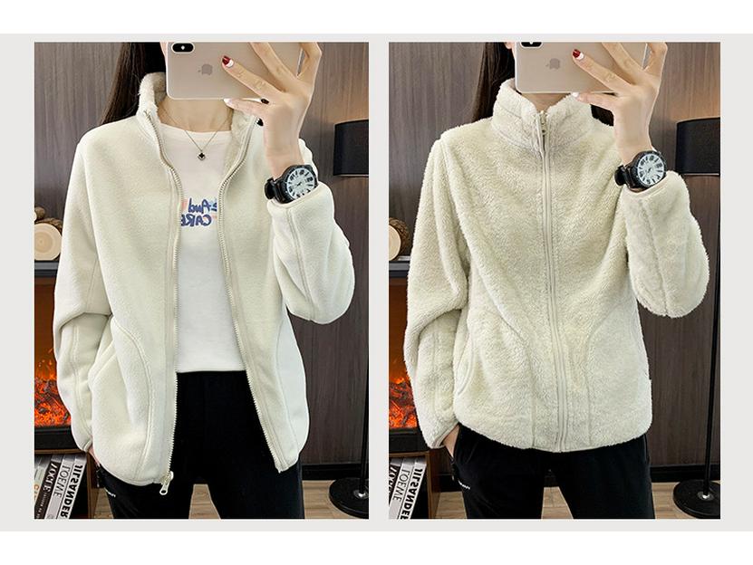 Унисекс флисовая толстая куртка - подкладка из кораллового флиса для осени и зимы