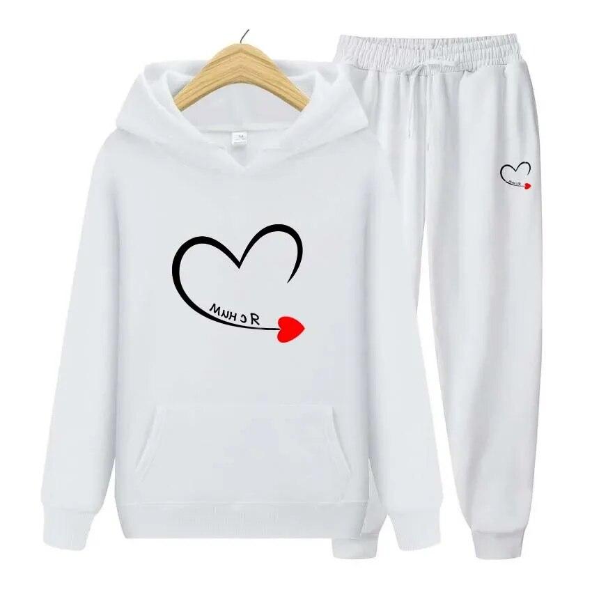 Толстовка с принтом King Queen для пар, толстовка с длинными рукавами, брюки для бега, лоскутный костюм для фитнеса и бега, повседневная одежда