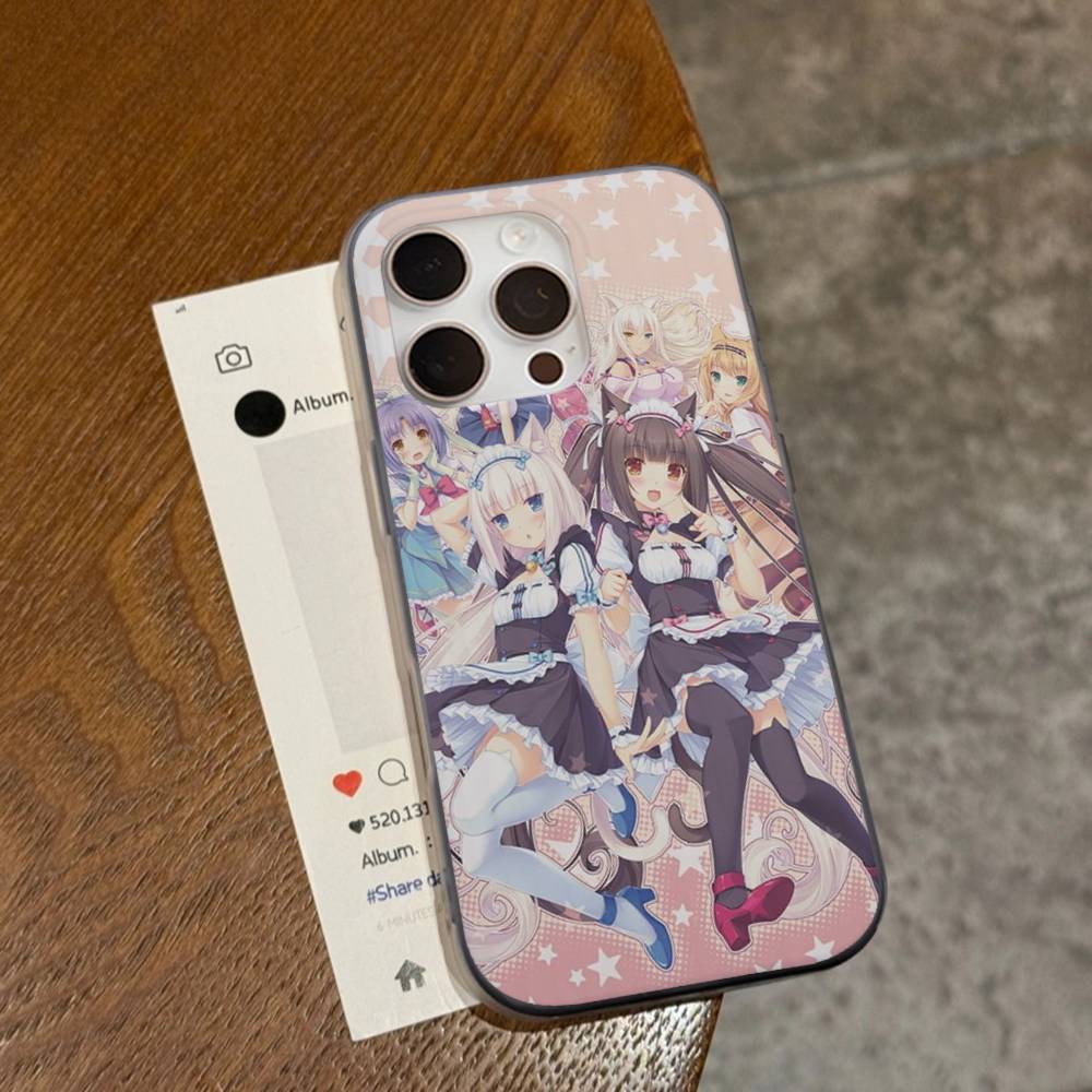 Chocola Nekopara Для IPhone 16 15 14 13 12 11 17 Pro Max Plus Волна Гофрированный Чехол для Телефона Защитный от Падений