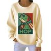 Women's Loose Comfortable Casual And Fashionable Round Neck Pattern Long Sleeved Sweatshirt